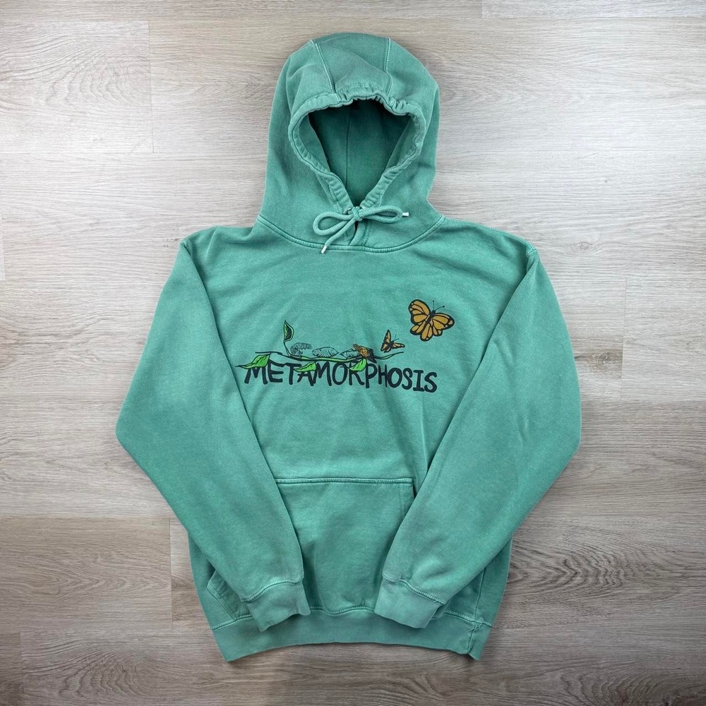 Altru Apparel Metamorphosis Butterfly Graphic Pigment Dye Fleece Hoodie S